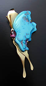 Pendent realis par Hubert Heldner
Turquoise taill par by Katerina Kestemont